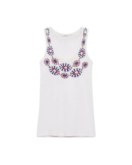 Maliparmi White Sleeveless Tops