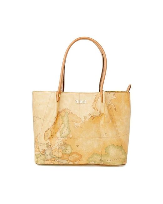 Borsa in pelle di lusso con accenti sintetici di Alviero Martini 1A Classe in Yellow