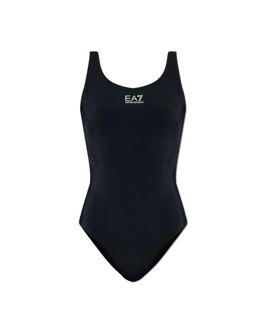 EA7 Badmode ,Zwart ,Sw Core Active One-Piece Badpak in het Blue