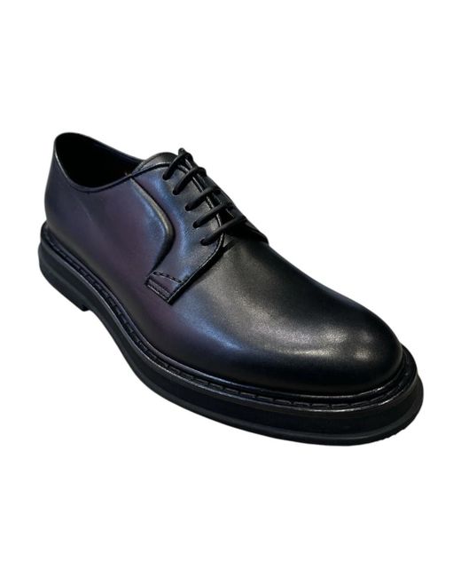 Doucal's Black Laced Shoes for men