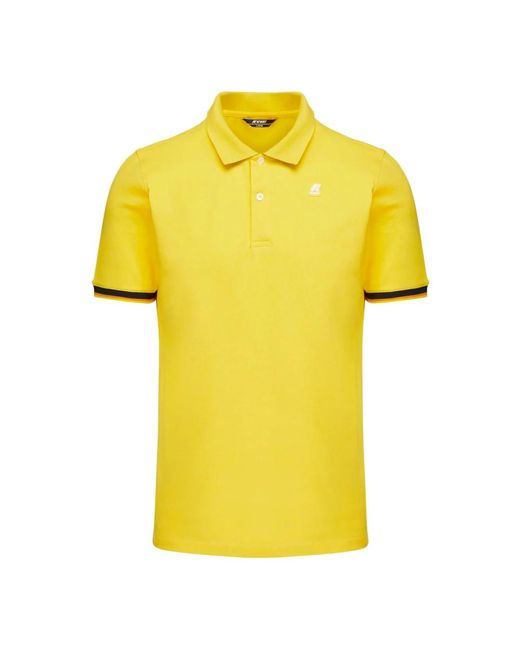 Polo vincent logo in silicone - design moderno di K-Way in Yellow da Uomo