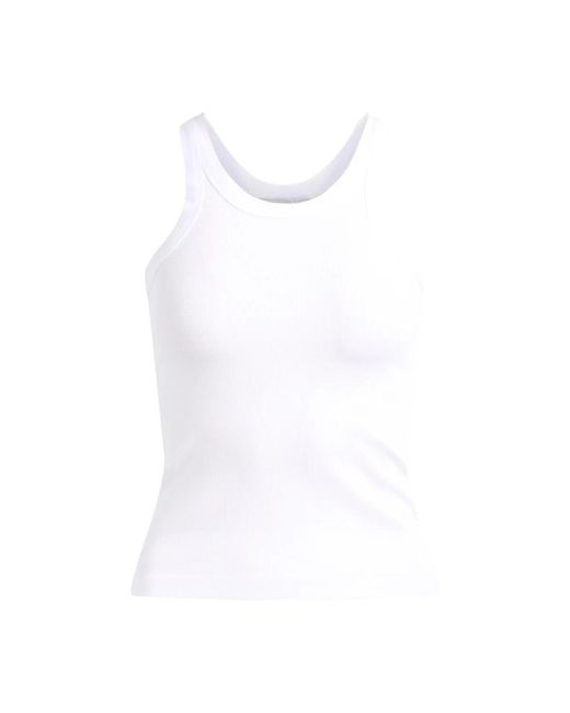 IVY & OAK White Sleeveless Tops