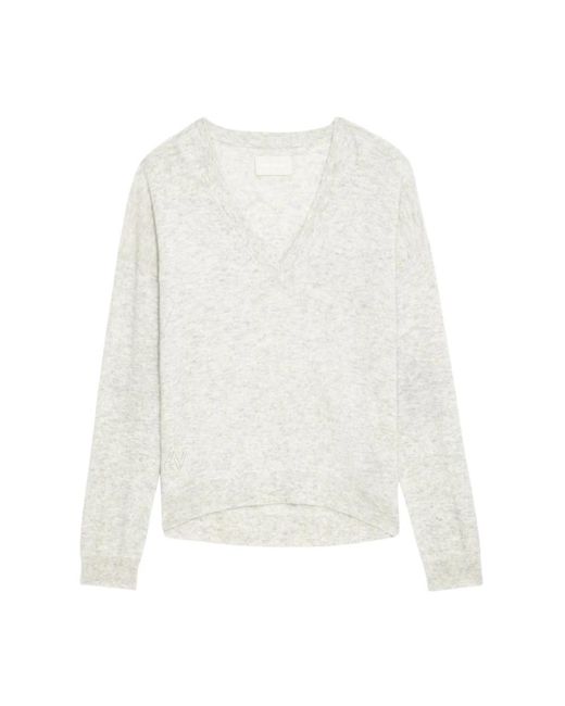 Zadig & Voltaire White Grauer cashmere stern-patch pullover
