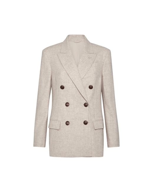 Brunello Cucinelli Natural Blazers