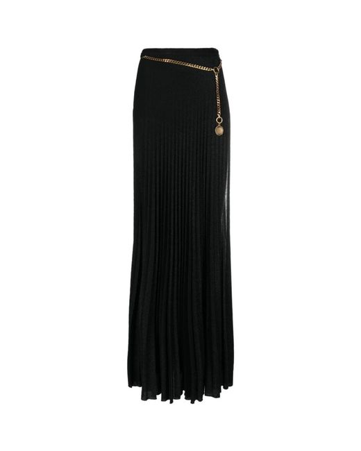 Falda plisada negra con abertura lateral Elisabetta Franchi de color Black
