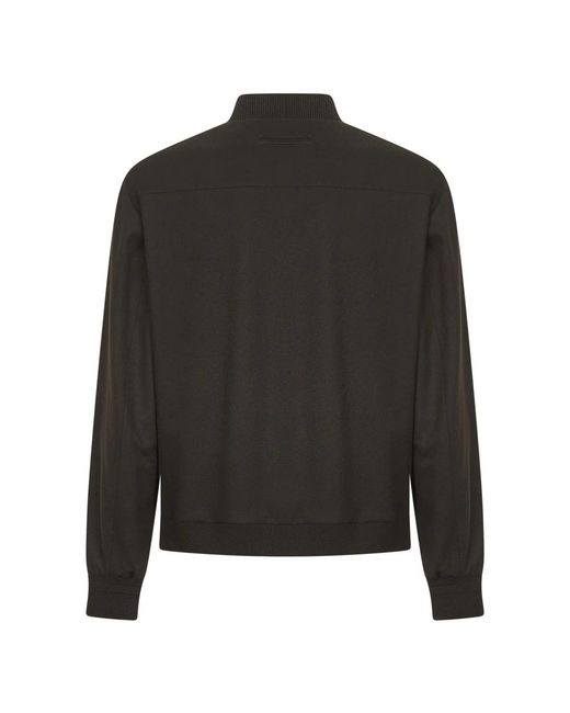 Zegna Bruine Cashmere Bomberjas Met Leren Details in het Black voor heren