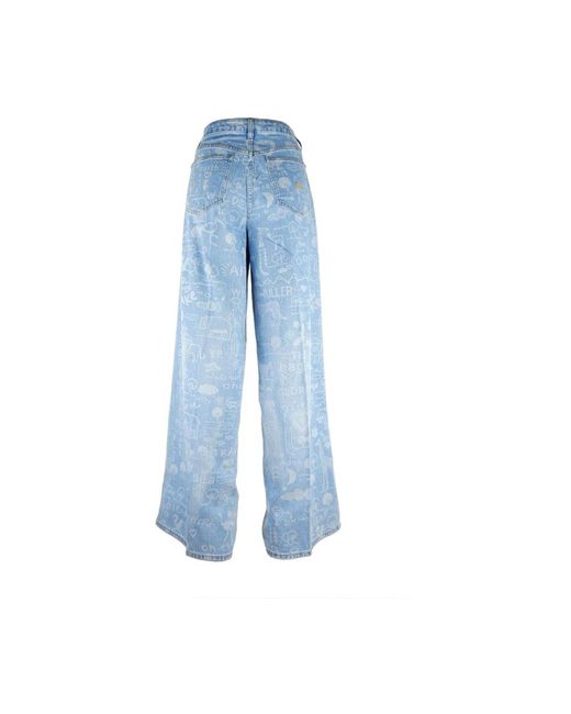 Don The Fuller Blue Weite jeans mit drucken