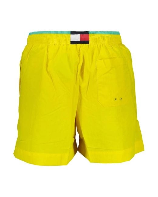Tommy Hilfiger Gele Zwembroek Met Borduursel in het Yellow voor heren