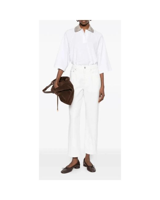 Brunello Cucinelli White Straight Jeans