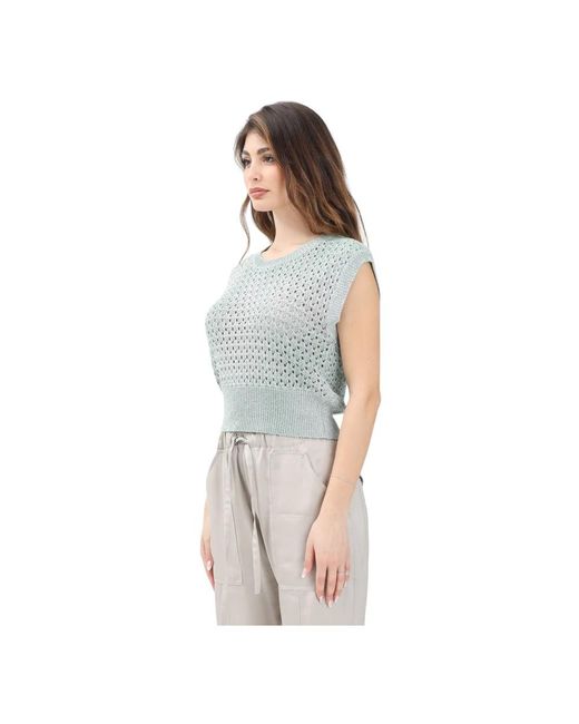 Sleeveless Tops Akep de color Blue
