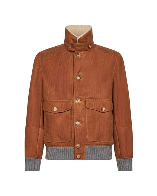 Winter Jackets di Brunello Cucinelli in Brown da Uomo