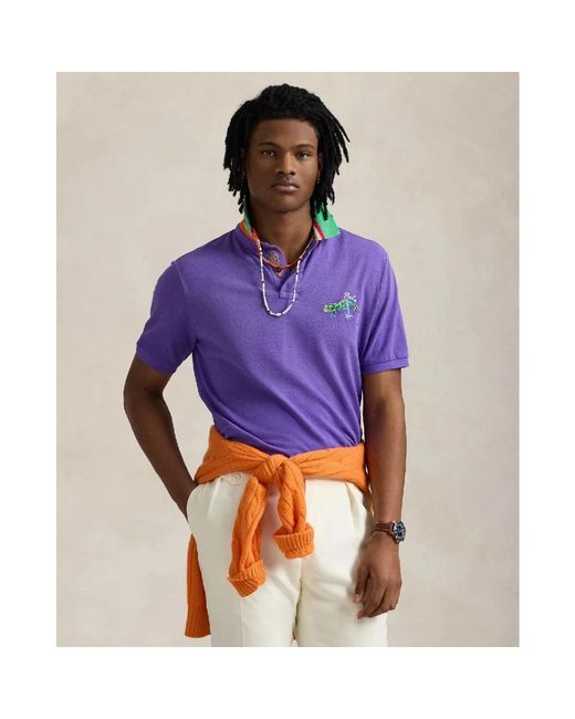 Ralph Lauren Paarse Polo Shirt Classic Fit in het Purple voor heren