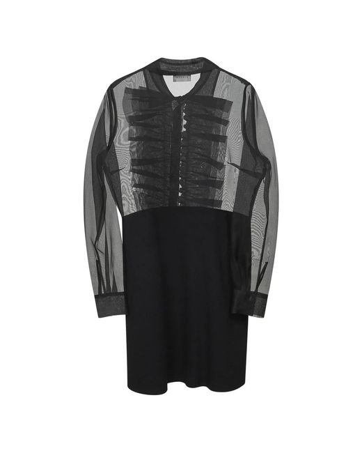 P.A.R.O.S.H. Kleedjes ,Zwart ,Organza Zwarte Organza Jurk in het Black