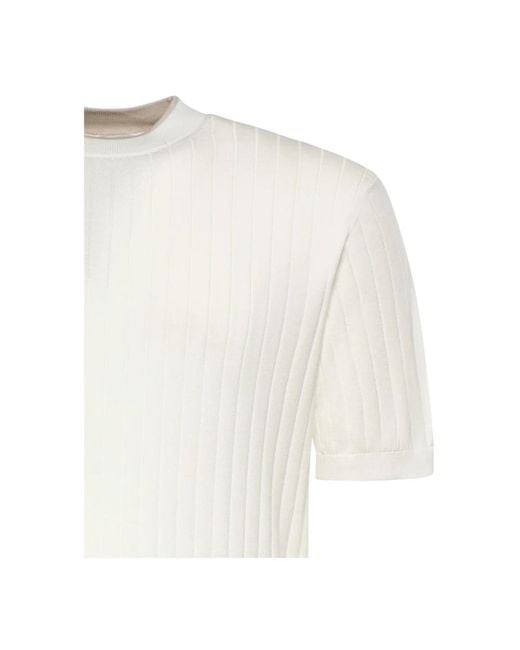 Eleventy White Round-Neck Knitwear for men