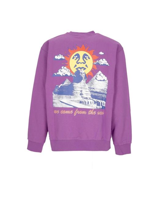 Obey Hoodies & Sweatvesten ,Paars ,Katoen Lichte Crewneck Sweatshirt We Komen Van De Zon in het Purple voor heren