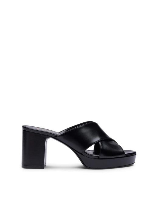 Stuart Weitzman Black Heeled Mules