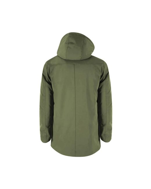 Giacca media in nylon softshell con piuma di Yes Zee in Green da Uomo