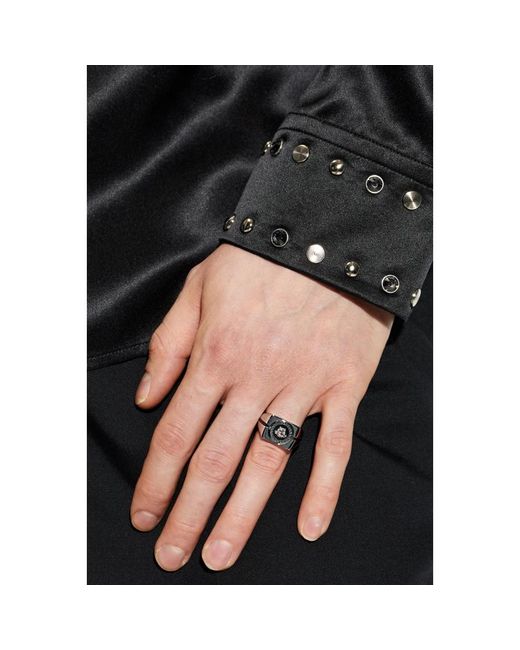 Versace Accessoires ,Grijs ,Icon Ring in het Metallic voor heren