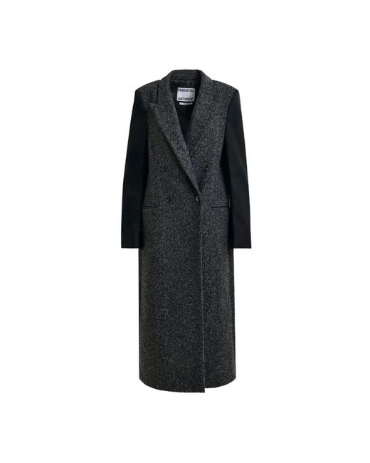 Essentiel Antwerp Black Double-Breasted Coats