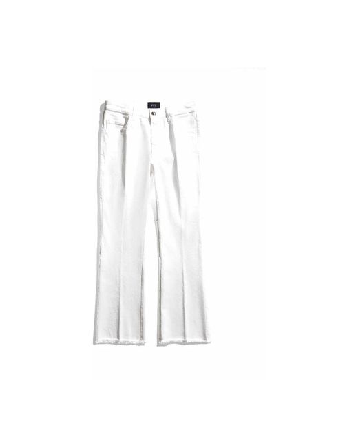 Pantalones skinny de algodón con dobladillo deshilachado Fay de color White