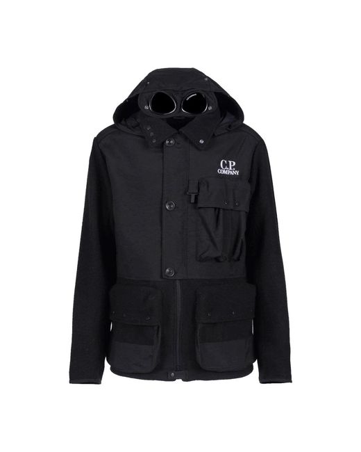 C P Company Black Winter Jackets for men