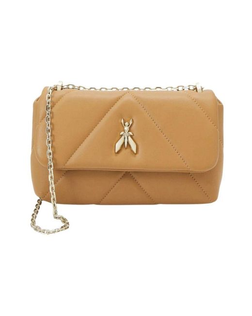 Patrizia Pepe Natural Gepolsterte lederkettenschultertasche