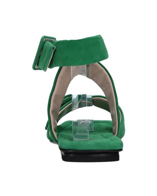 Fabi Green Flat Sandals