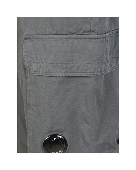 C P Company Gray Straight Trousers for men