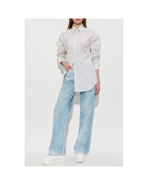 Moschino Geruit Overhemd in het White