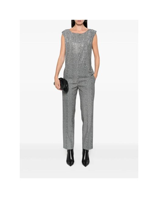 Ermanno Scervino Gray Sleeveless Tops