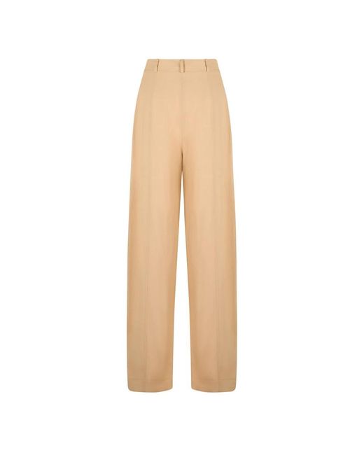 Alberta Ferretti Natural Wide Trousers