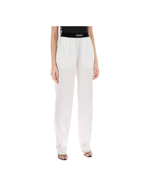 Wide trousers Tom Ford de color White