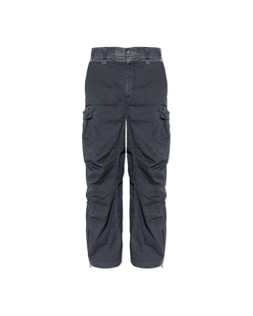 DIESEL Blue Straight Trousers for men