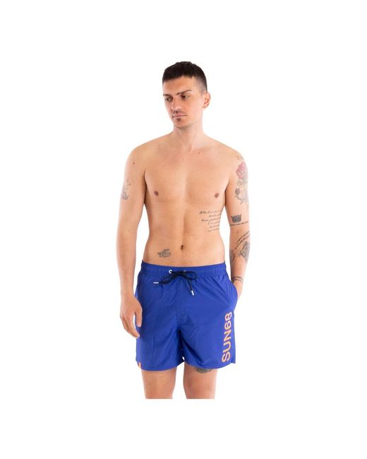 Sun 68 Badmode ,Blauw ,Polyester Beachwear in het Blue voor heren