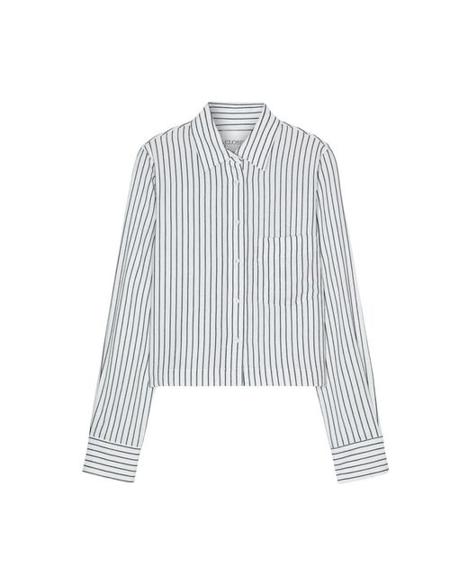 Closed Cropped Shirt in het Blue
