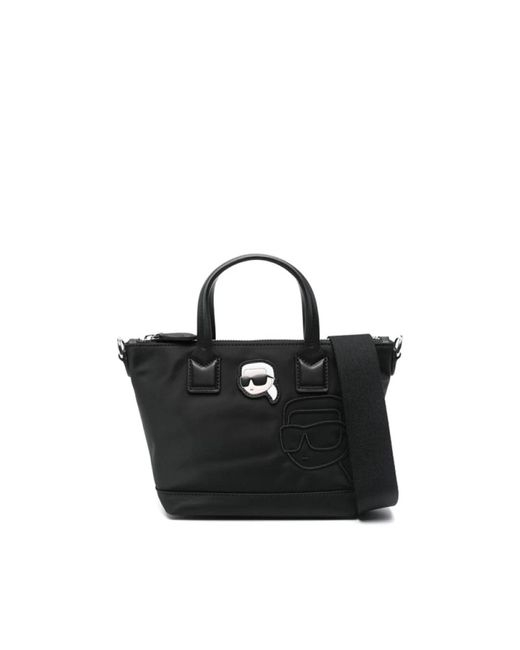 Karl Lagerfeld Black Kleine ikon tote-tasche