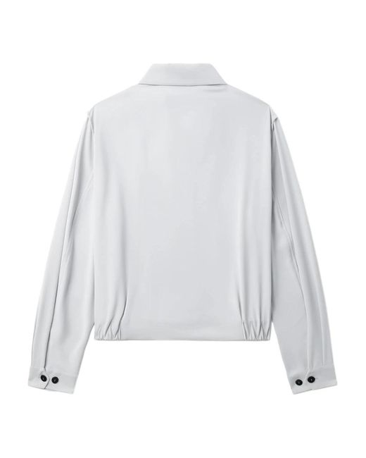 Random Identities Jassen ,Blauw ,Polyester Vintage Zip-Up Blouson Jacket in het White voor heren