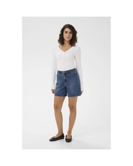 Denim Shorts Kaffe de color Blue
