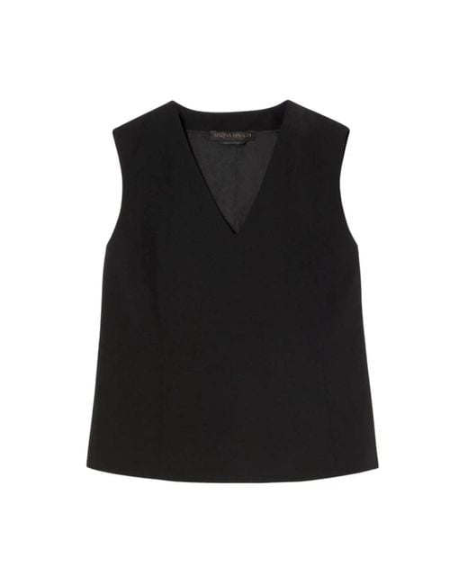 Marina Rinaldi Black Sleeveless Tops