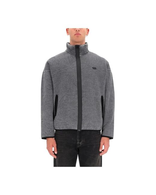 DIESEL Gray Light Jackets for men