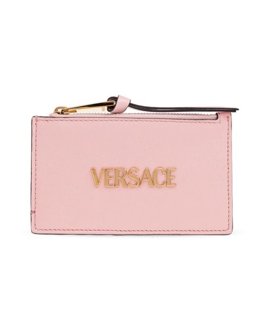 Versace Accessoires ,Roze ,Leer Leren Kaarthouder in het Pink
