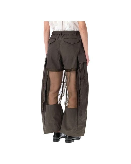 Sacai Brown Wide Trousers
