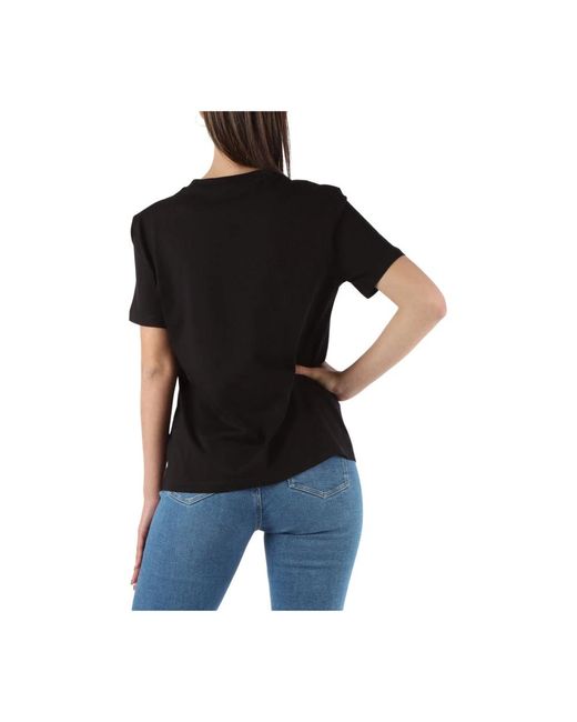 Calvin Klein Black Baumwoll-t-shirt mit frontlogo-patch