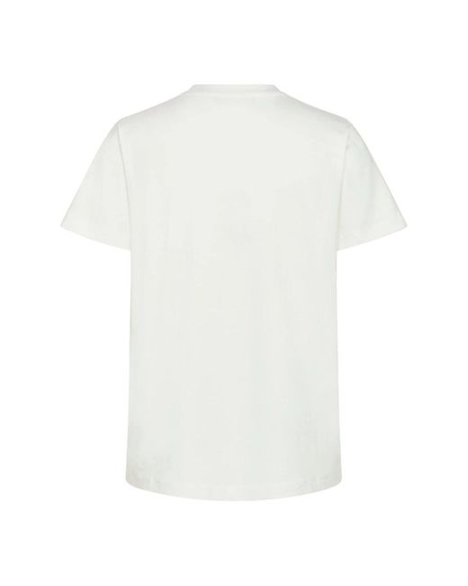 Bruuns Bazaar Tops ,Wit ,Katoen Witte Tee Met Slim Motief in het White