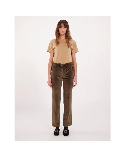 Ines De La Fressange Paris Brown Dunkel khaki cordhose