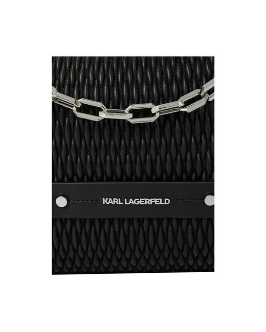 Karl Lagerfeld Black Umweltfreundliche schwarze schultertasche