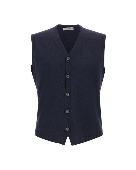 Kangra Blue Sleeveless Jumpers for men