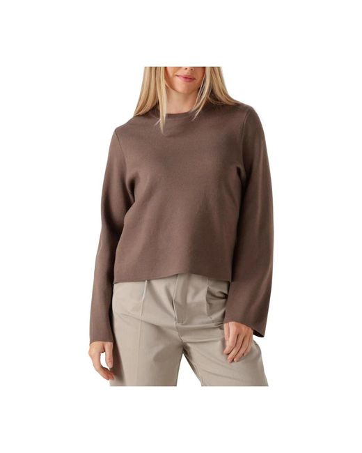 Object Bruine O-Neck Pullover Voor Vrouwen in het Brown