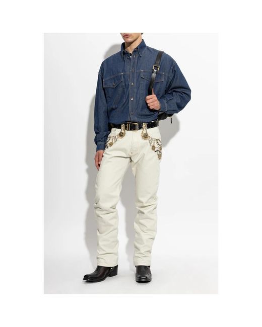 Versace Natural Straight Fit Jeans for men