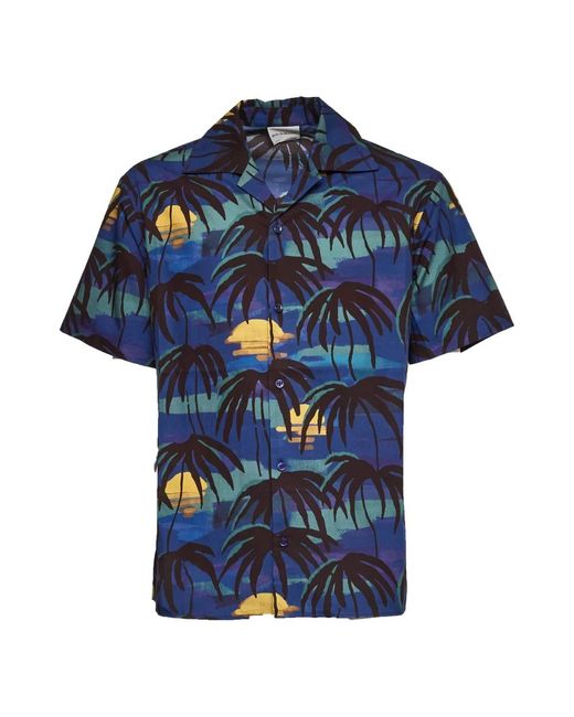 Drole de Monsieur Blue Short Sleeve Shirts for men